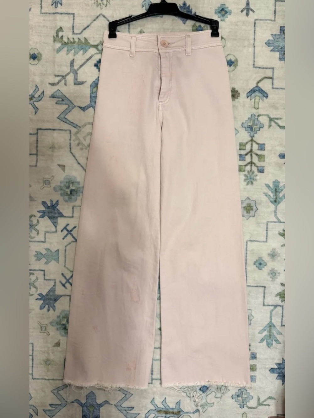 High-Rise Wide Leg Jeans in Soft Pink